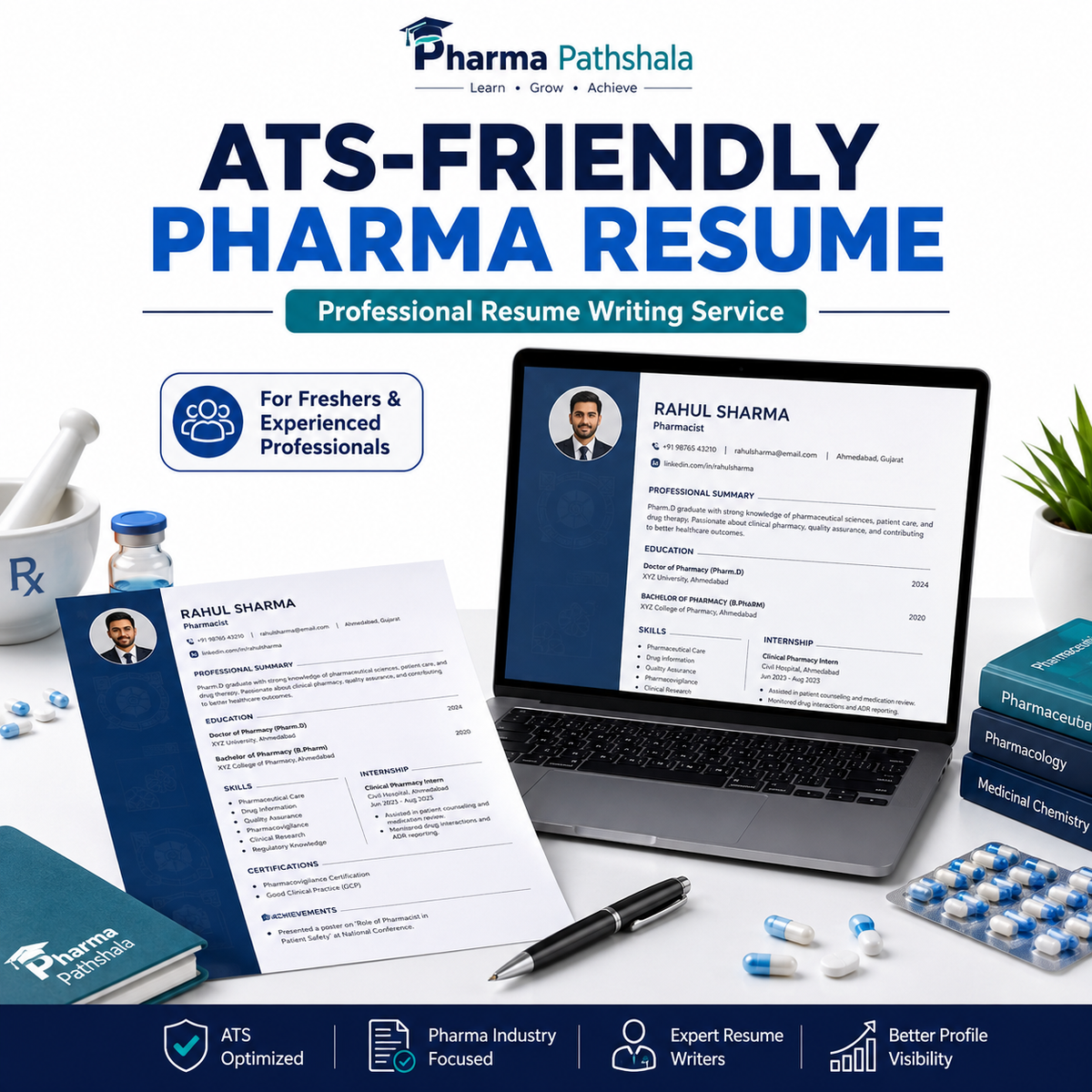 Keyword-optimized resume structure for pharma jobs