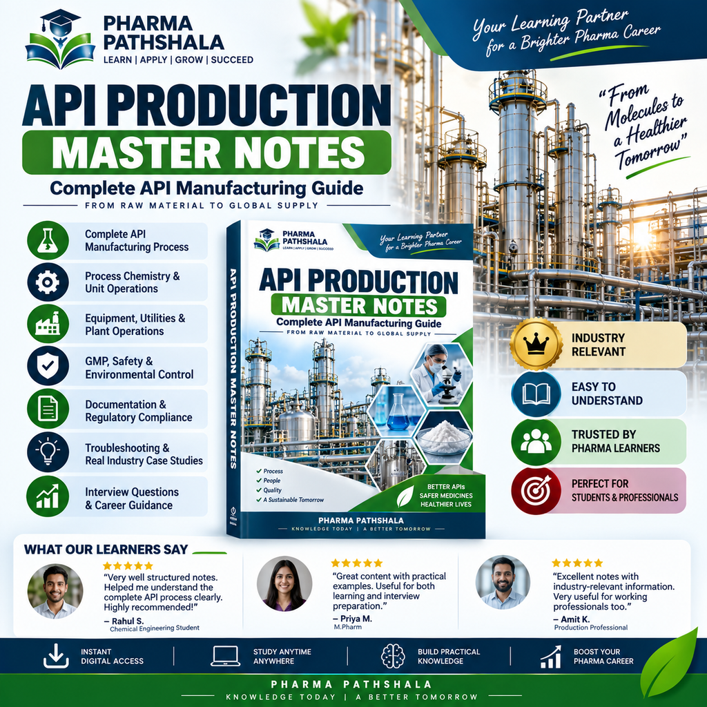 API Production Master Notes – bulk drug manufacturing topics