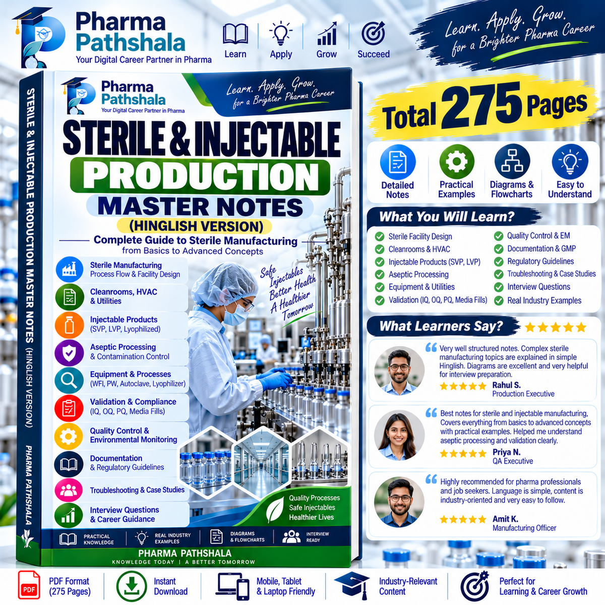 Sterile Injectable Production Master Notes (Hinglish Edition) – cover preview