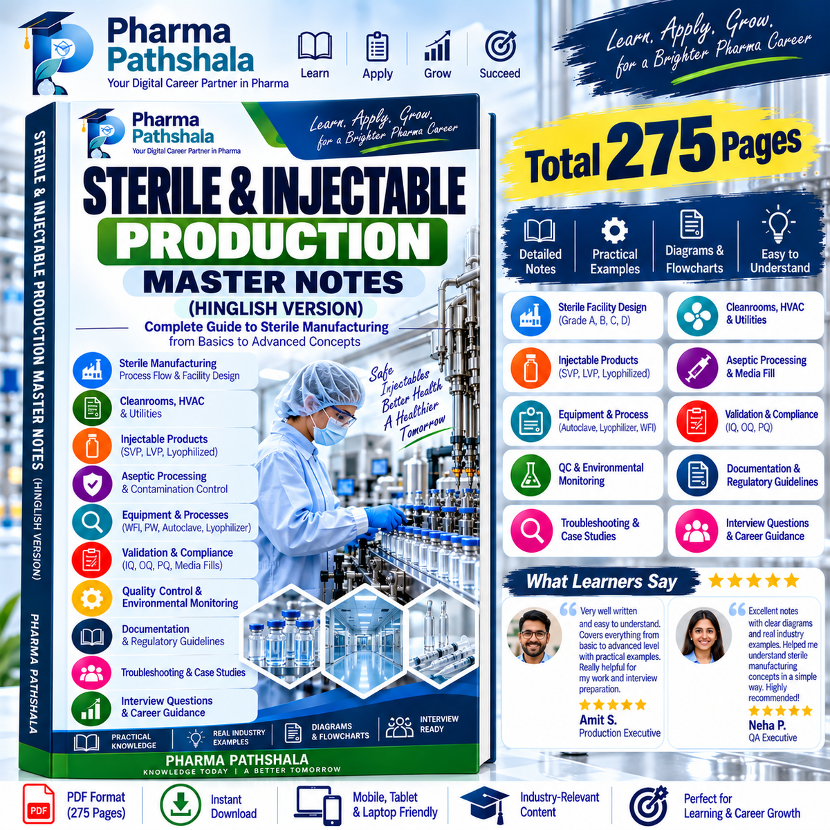 Sterile Injectable Production Master Notes (Hinglish) – page preview